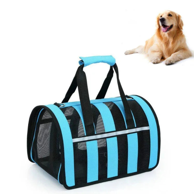 Bolsa Transportadora Diagonal Dobrável de Malha Respirável para Animais, S, M, L