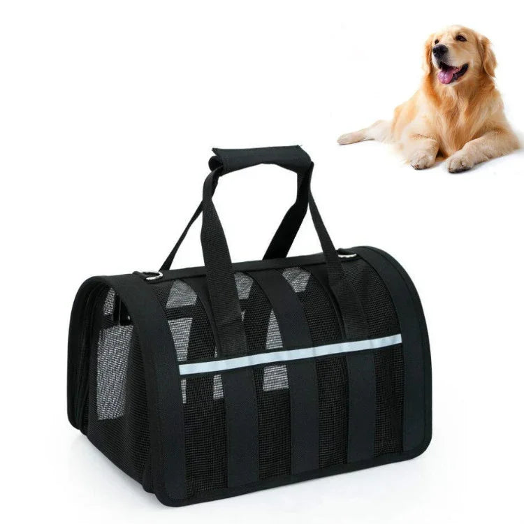 Bolsa Transportadora Diagonal Dobrável de Malha Respirável para Animais, S, M, L