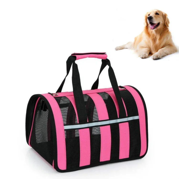 Bolsa Transportadora Diagonal Dobrável de Malha Respirável para Animais, S, M, L