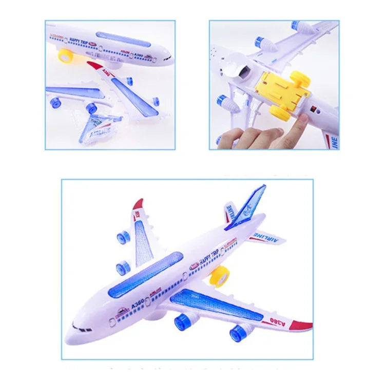 Brinquedos de Avião Modelo Elétrico com Luz e Música, Brinquedo para Crianças DIY Avião Presente