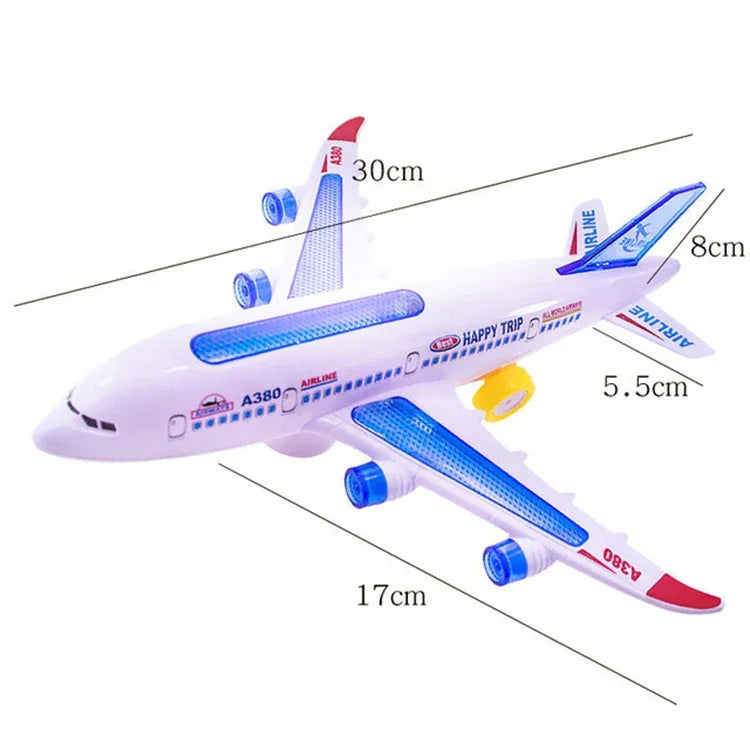 Brinquedos de Avião Modelo Elétrico com Luz e Música, Brinquedo para Crianças DIY Avião Presente
