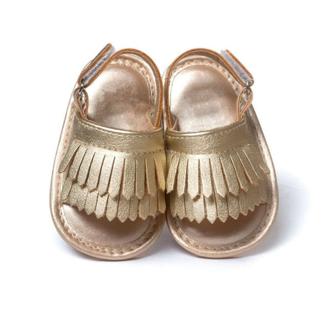 Sandálias de Bebé Casuais de Moda em PU com Franjas, 11cm/76g, 12cm/83g, 13cm/93g