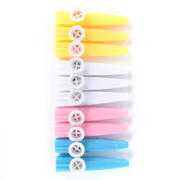 10 Unidades de Kazoo de Plástico Instrumento de Acompanhamento para Crianças, Entrega de Cor Aleatória, 10 Unidades Kazoo