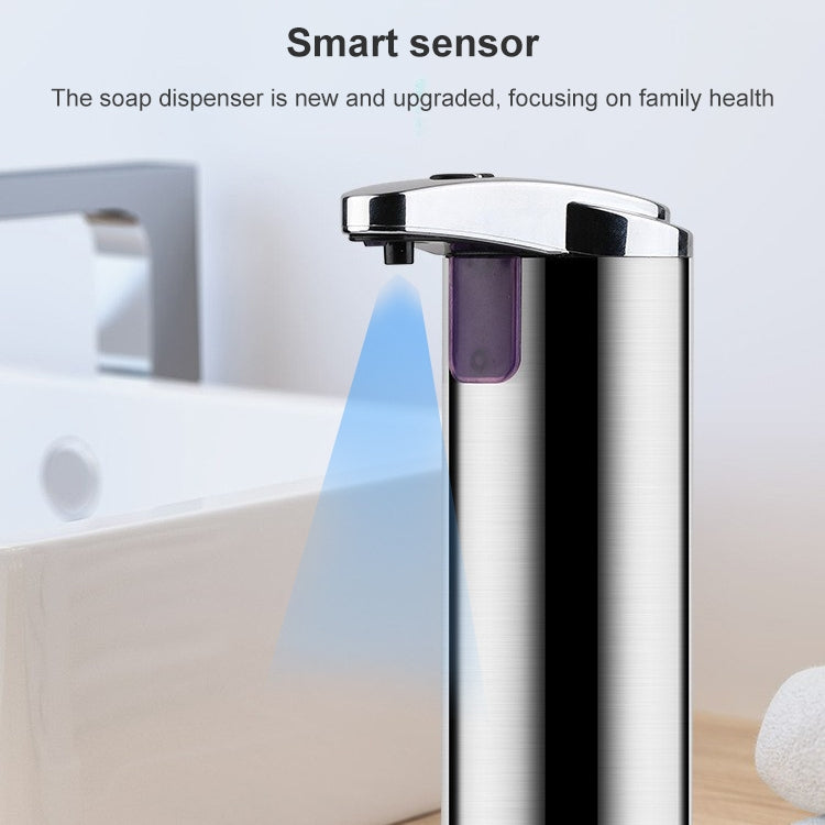 Dispensador Automático de Sabão de Aço Inoxidável 250ML com Sensor Infravermelho, 250ML
