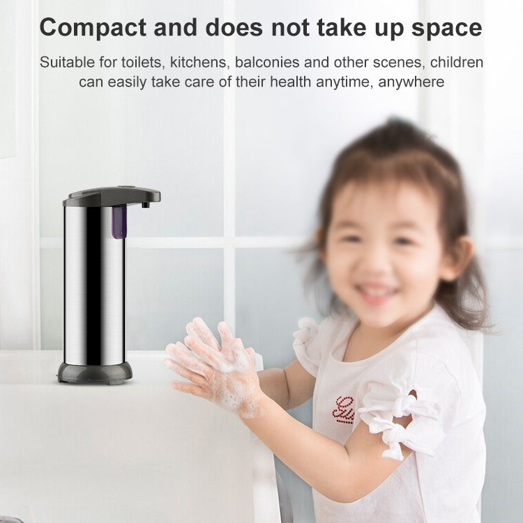 Dispensador Automático de Sabão de Aço Inoxidável 250ML com Sensor Infravermelho, 250ML