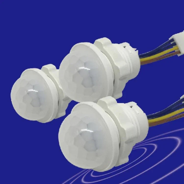 Luz Noturna Sensível LED com Sensor de Movimento por Infravermelhos para Interior e Exterior, Interruptor PIR com Atraso de Tempo, AC 220V