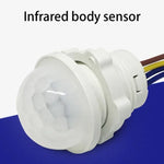 Luz Noturna Sensível LED com Sensor de Movimento por Infravermelhos para Interior e Exterior, Interruptor PIR com Atraso de Tempo, AC 220V