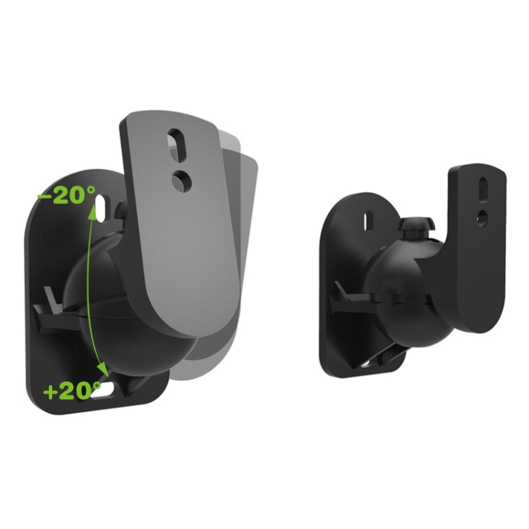 Par de Suportes de Montagem de Parede para Colunas de Som Surround Pretas com Design Giratório de 45 Graus Suporte de Parede para TV 8 x 4,5 x 5,8cm