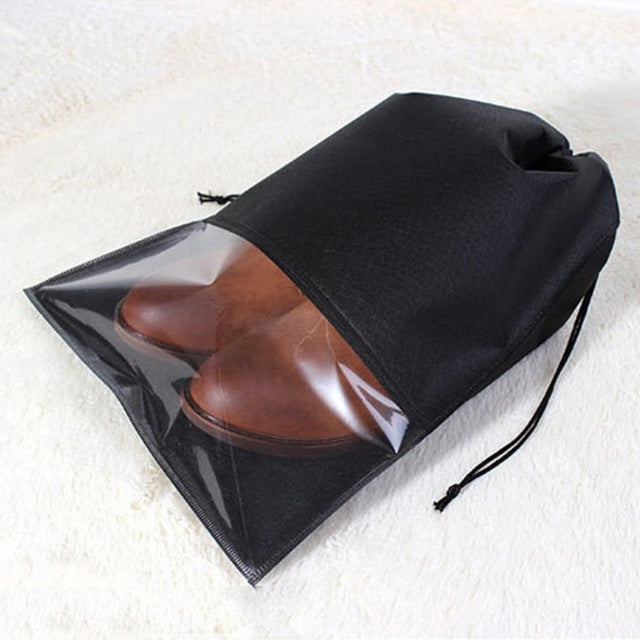 10 Peças de Sacos Impermeáveis para Armazenamento de Calçado, Organizador Portátil para Viagem, Saco com Cordão, Organizador Não Tecido, 32x44cm, 27x36cm
