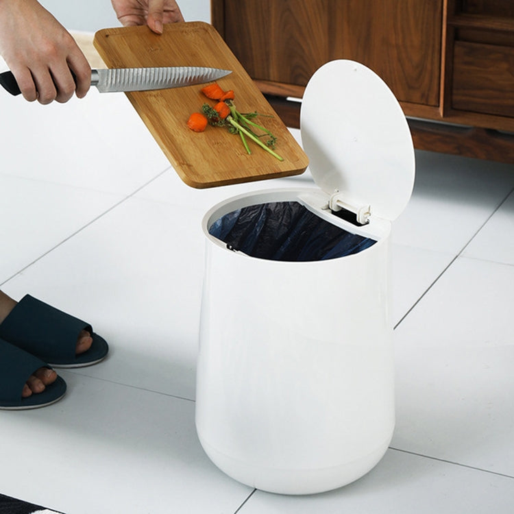 Household Plastic Push-type Spring-Cover Garbage Storage Bucket