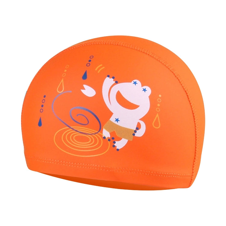 Touca de Natação Impermeável para Crianças com Estampa de Sapo em PU Revestido, Sapo (Azul), Sapo (Rosa), Sapo (Laranja), Sapo (Azul Escuro)