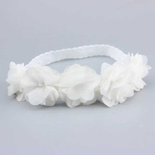 Faixa de Cabelo com Flor para Bebé Menina Feita à Mão DIY Acessórios para Cabelo