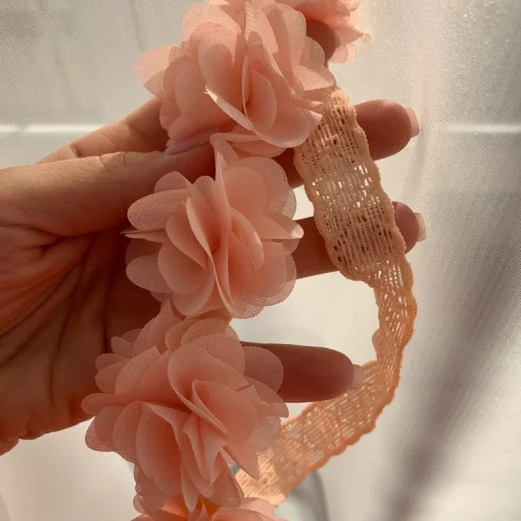 Faixa de Cabelo com Flor para Bebé Menina Feita à Mão DIY Acessórios para Cabelo