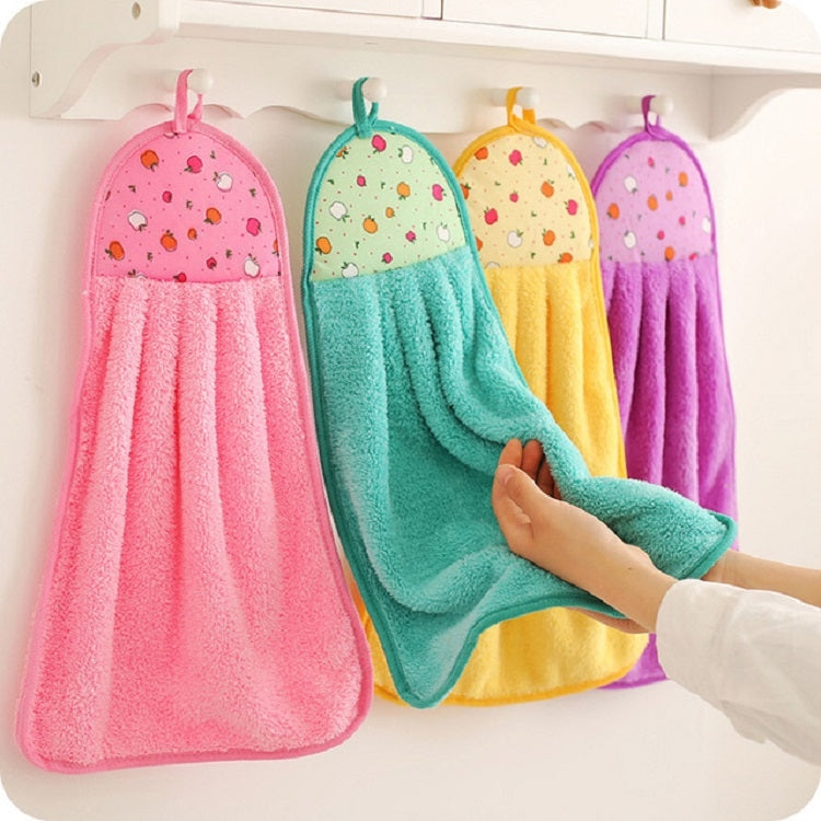 5 PCS Toalhas Absorventes de Pano Coral com Padrão de Frutas para Casa de Banho e Cozinha, Entrega em Cor Aleatória, Toalhas com Padrão de Frutas