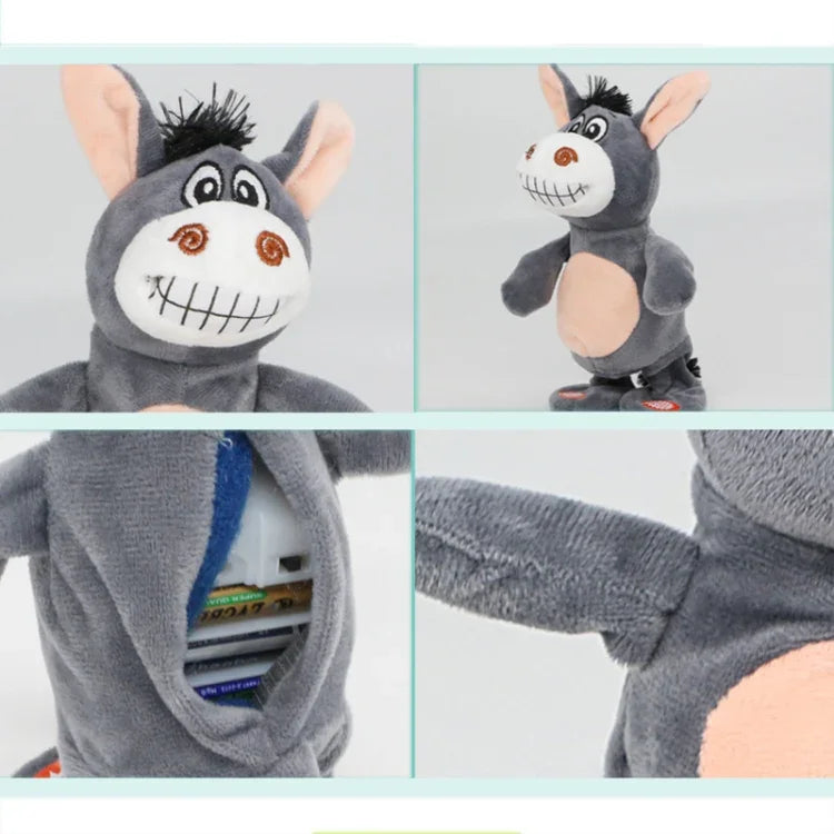 Brinquedo Interativo Eletrónico para Animais de Estimação, Burro Pequeno Inteligente que Anda e Fala, Presente de Aniversário para Crianças, Burro Pequeno