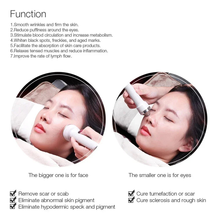 2 Peças Máquina Profissional Ultrassónica para Cuidados Faciais Femininos, Clareamento, Remoção de Sardas e Anti-envelhecimento