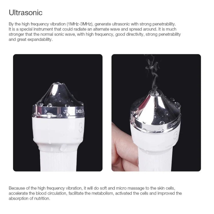 2 Peças Máquina Profissional Ultrassónica para Cuidados Faciais Femininos, Clareamento, Remoção de Sardas e Anti-envelhecimento