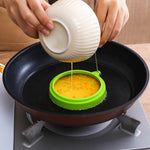 Anel de Ovo Redondo de Silicone para Pequeno-almoço DIY Molde para Ovo Frito Anel para Panqueca Molde de Cozinha Antiaderente, Redondo, Azul, Redondo, Verde, Redondo, Laranja, Redondo, Vermelho