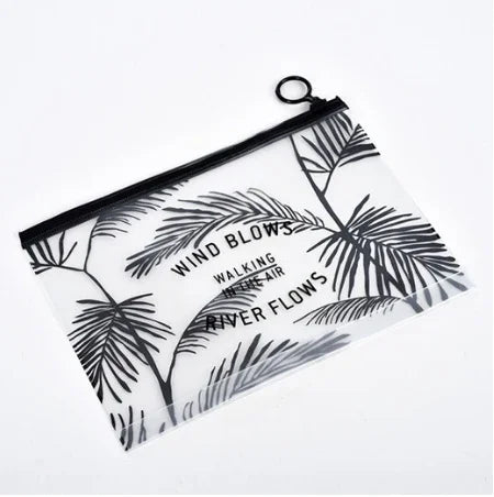 5 PCS Bolsa de Maquilhagem Transparente para Mulheres, Bolsa Cosmética Pequena e Grande em PVC, Conjunto Organizador para Banho e Lavagem