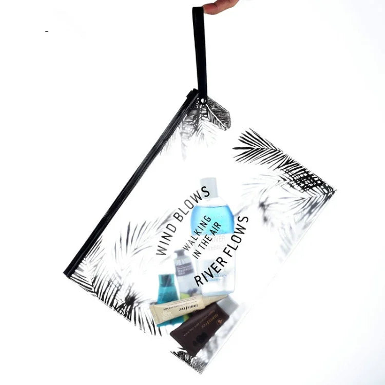 5 PCS Bolsa de Maquilhagem Transparente para Mulheres, Bolsa Cosmética Pequena e Grande em PVC, Conjunto Organizador para Banho e Lavagem
