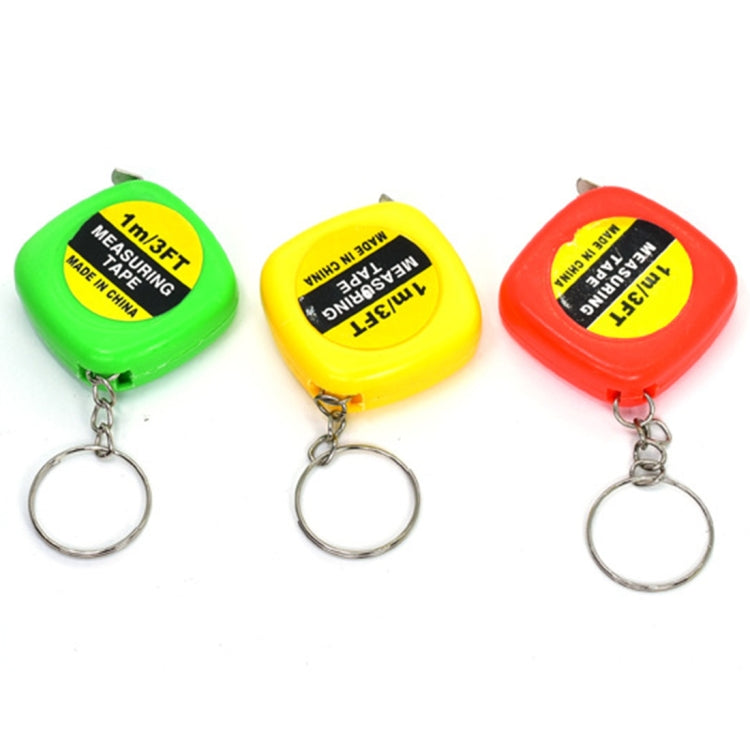 4 PCS Fita Métrica Quadrada Pequena Portátil Fácil de Retrair, Pingente de Chaveiro, Pingente de Chaveiro