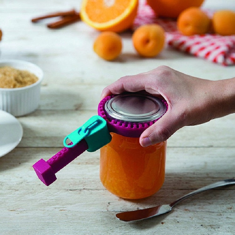 Abridor Criativo de Latas com Zíper em Silicone, Chave de Fendas Multifuncional Antiderrapante, Abridor de Latas e Garrafas, Abridor 5