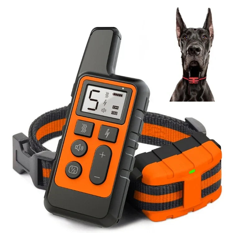 Coleira Eletrónica Impermeável com Choque Elétrico e Controlo Remoto para Parar Latidos Treino de Cães 500m
