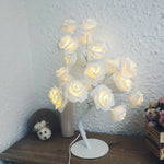 Luz noturna de cabeceira em forma de rosa para decoração de quarto de menina, candeeiro de mesa, AC 220V