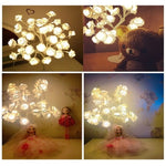 Luz noturna de cabeceira em forma de rosa para decoração de quarto de menina, candeeiro de mesa, AC 220V