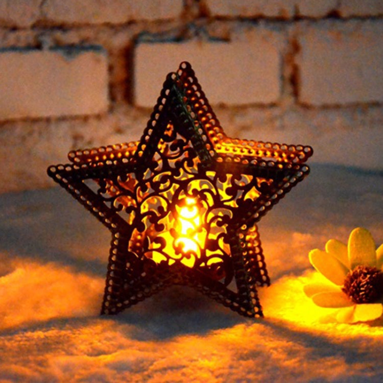 Decoração de Natal Castiçal Marroquino Velas Estrela de Cinco Pontas Castiçal Colorido, Estrela de Cinco Pontas