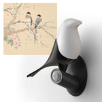 Candeeiro de mesa LED Lucky Bird com base em madeira, sensor de movimento inteligente para sala de estar, quarto ou secretária, 2 pássaros 1 ovo, 2 pássaros 2 ovos
