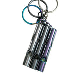 Apito de Sobrevivência Duplo em Aço Inoxidável de Alto Decibel para Autoproteção com Anilha, Apito (Prateado), Apito (titânio)