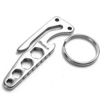 Porta-Chaves de Carbono de Bolso em Aço Inoxidável com Abridor de Garrafas, Ferramenta EDC para Camping e Desporto ao Ar Livre