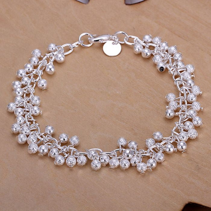 Pulseira de Uva com Fecho Lagosta Banhada a Prata 925