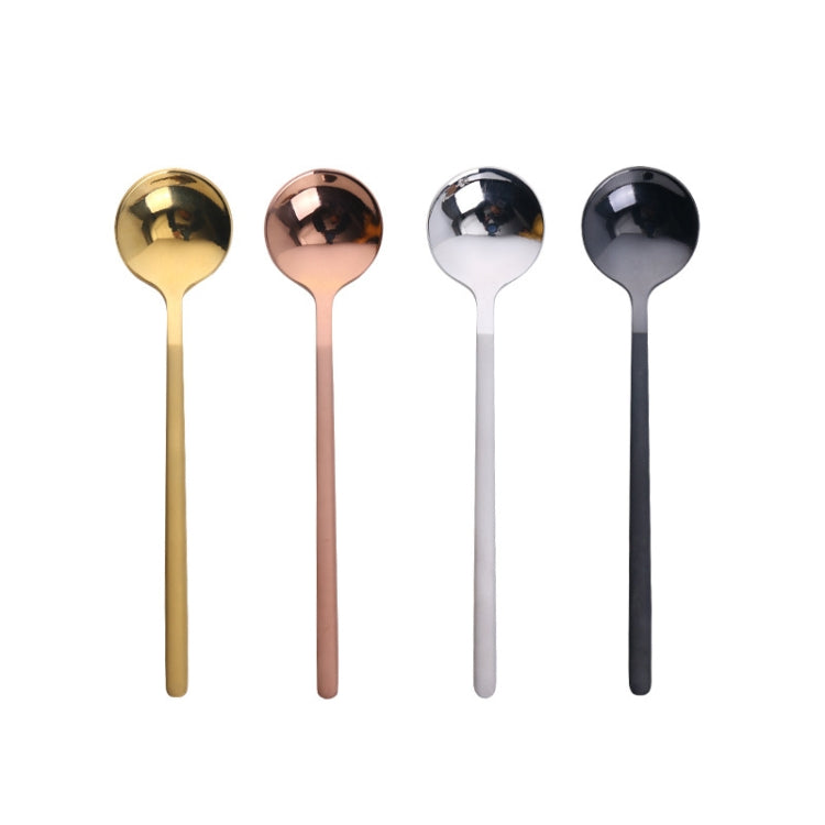 Mini Colher de Café Acessórios para Cozinha, Colher de Sobremesa, Forma Redonda, Aço Inoxidável para Casa, 13cm, 15cm, 17cm