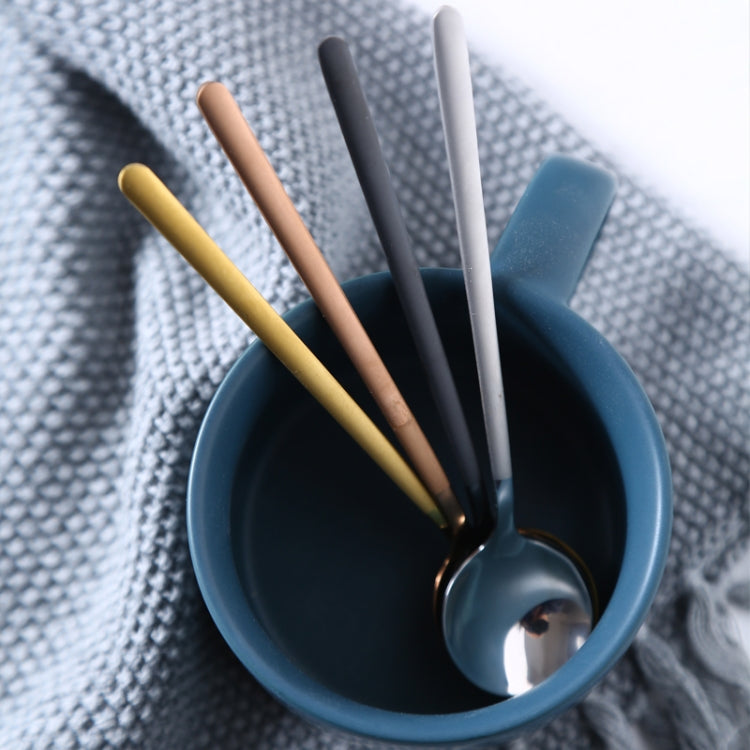 Mini Colher de Café Acessórios para Cozinha, Colher de Sobremesa, Forma Redonda, Aço Inoxidável para Casa, 13cm, 15cm, 17cm