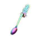 Colher Criativa para Café com Cabo em Forma de Sereia, Talheres para Beber, Preto, Dourado, Sinfonia, Ouro Rosa, Cor Verdadeira