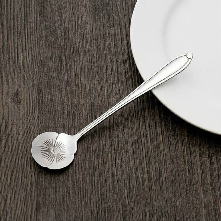 3 Peças Colheres Criativas para Casa em Aço Inoxidável, Colher de Flor para Café, Colher de Girassol, Colher de Pensamento, Colher de Campânula, Colher de Ameixeira, Colher de Cosmos