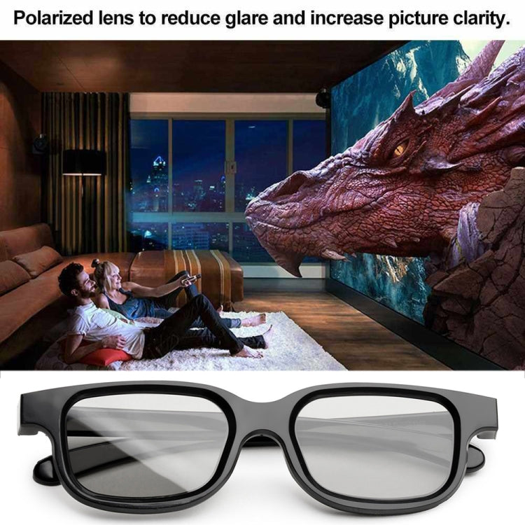 Óculos Polarizados Especiais para Filme 3D, Óculos Estéreo 3D Sem Flash, 1 unidade