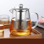 Conjunto de Chá em Vidro Resistente ao Calor com Grande Capacidade e Filtro em Aço Inoxidável para Chá Kung Fu, 450ML, 550ML, 750ML, 950ML
