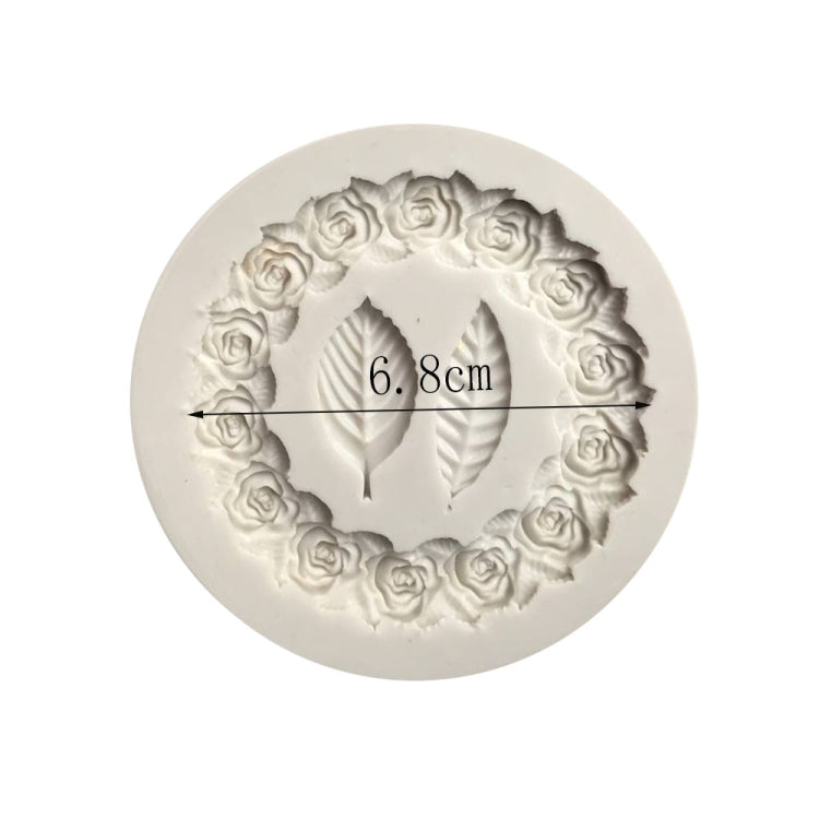2 PCS Rose Garland Rose Leaf Silicone Fondant Mold Cake Edging Decoration Tool Baking Glue Mold
