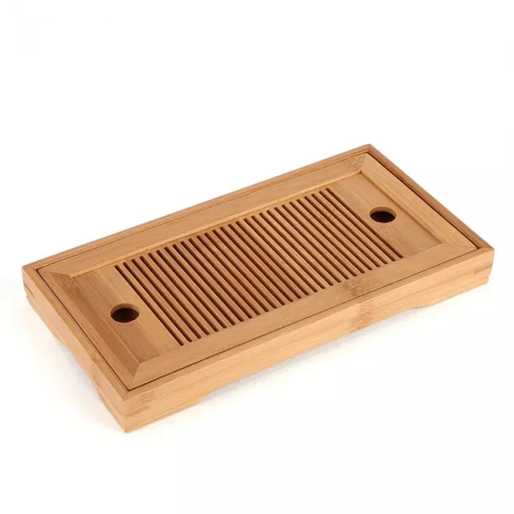 Tabuleiros de Chá de Bambu para Chá Kung Fu com Suporte de Drenagem, Tabuleiros de Chá de Bambu