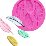 Molde de Silicone para Pena, Molde para Decoração de Bolo de Fondant e Chocolate, Forma de Pena