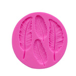Molde de Silicone para Pena, Molde para Decoração de Bolo de Fondant e Chocolate, Forma de Pena