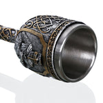 3D Viking Skull Coffee Beer Mug Skull Mug Beer Wine Drink Gift Stainless Steel Knight Decorative Cup for Men, Goblet, Mug