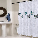 Cortinas de Chuveiro Impermeáveis de Poliéster com Borboletas Laváveis para Casa de Banho, 80x180cm, 120x180cm
