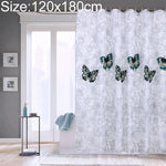 Cortinas de Chuveiro Impermeáveis de Poliéster com Borboletas Laváveis para Casa de Banho, 80x180cm, 120x180cm