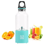 Copo Mini Portátil Elétrico para Sumos 500ml, Liquidificador Recarregável USB, Fabricante de Batidos, Espremedor de Frutas Laranja, Cabeça de 4 Lâminas Azul, Cabeça de 4 Lâminas Verde, Cabeça de 4 Lâminas Rosa