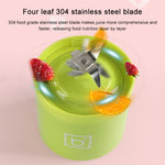 Copo Mini Portátil Elétrico para Sumos 500ml, Liquidificador Recarregável USB, Fabricante de Batidos, Espremedor de Frutas Laranja, Cabeça de 4 Lâminas Azul, Cabeça de 4 Lâminas Verde, Cabeça de 4 Lâminas Rosa