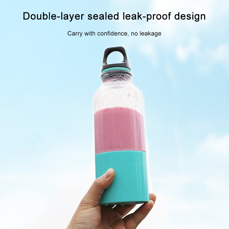 Copo Mini Portátil Elétrico para Sumos 500ml, Liquidificador Recarregável USB, Fabricante de Batidos, Espremedor de Frutas Laranja, Cabeça de 4 Lâminas Azul, Cabeça de 4 Lâminas Verde, Cabeça de 4 Lâminas Rosa